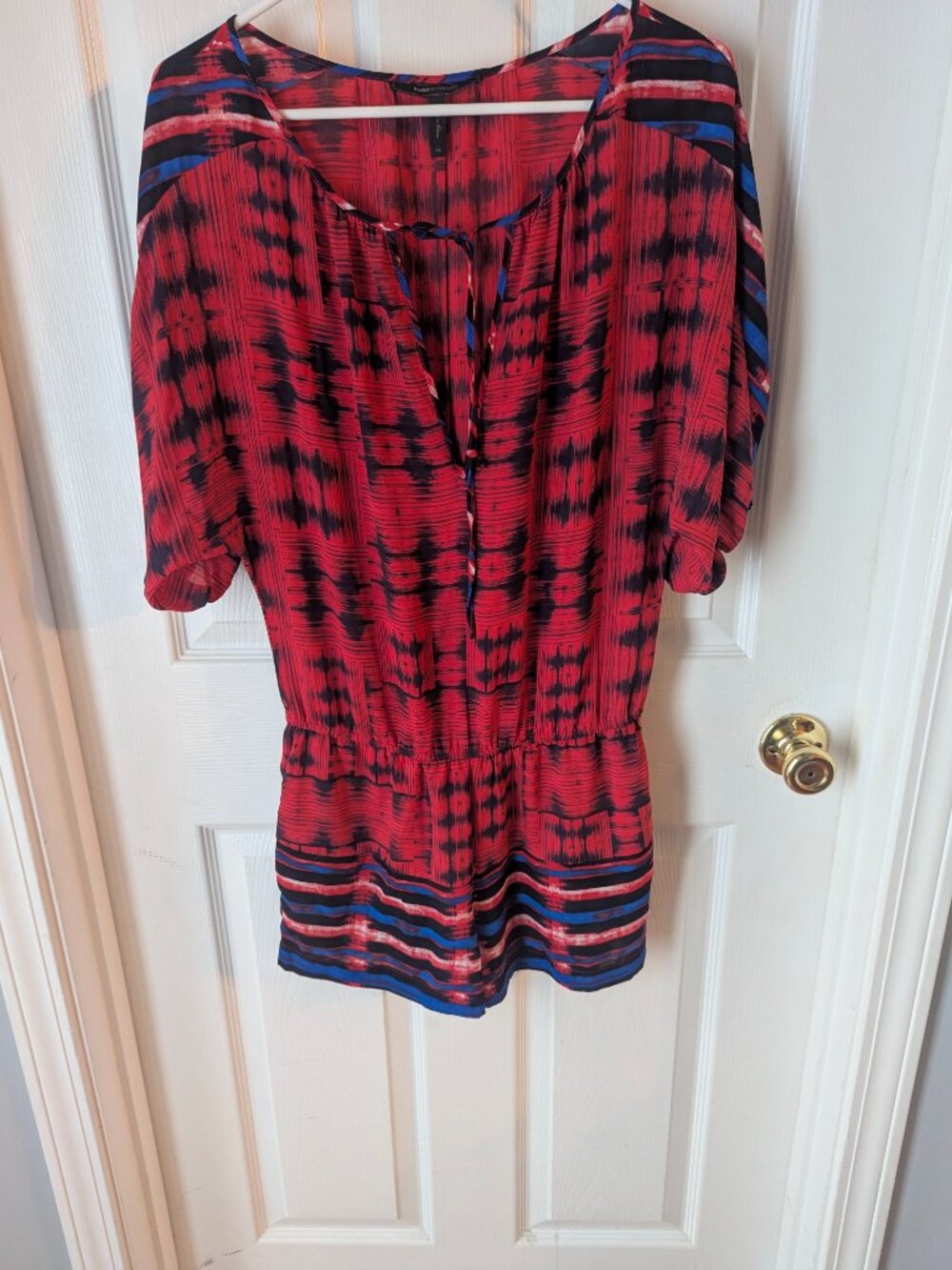 NBCBG Maxazria red black and blue romper - xs - Picture 5 of 7